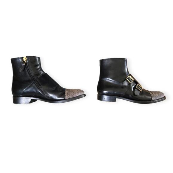 The Office of Angela Scott Mr. Dean Double Monk Strap Boot Black EU 38 US 8 - Picture 5 of 9